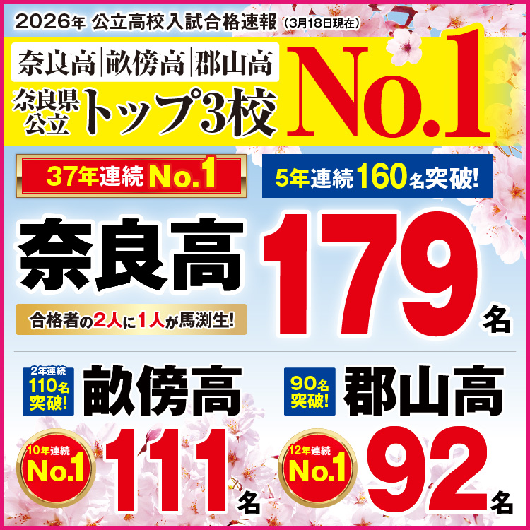 奈良3校合格速報